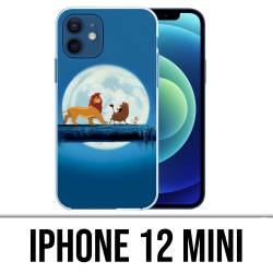 Coque iPhone 12 mini - Roi Lion Lune