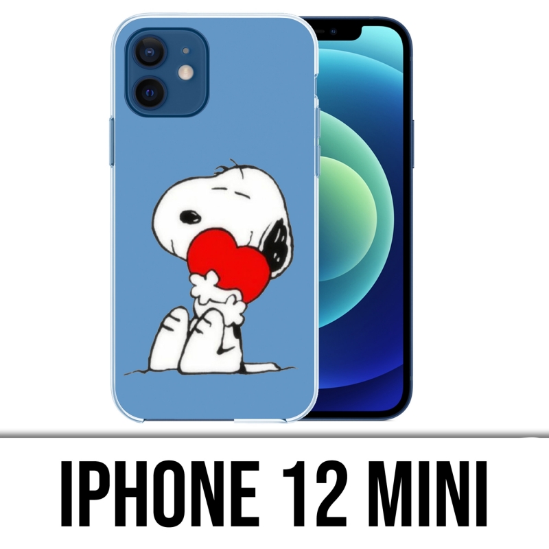 Coque iPhone 12 mini - Snoopy Coeur