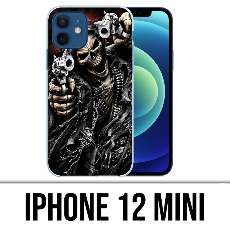 Coque iPhone 12 mini - Tete Mort Pistolet