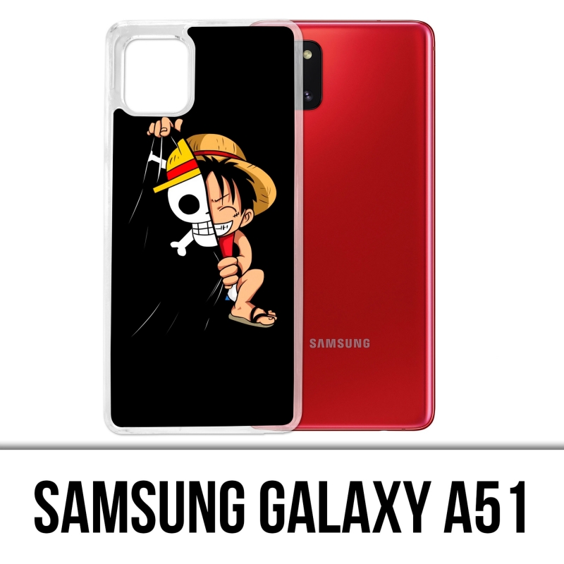 Custodia per Samsung Galaxy A51 - One Piece Baby Rufy Flag