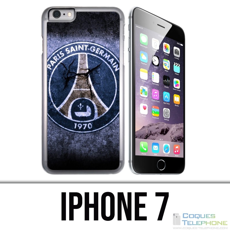 Coque iPhone 7 - PSG Logo Grunge