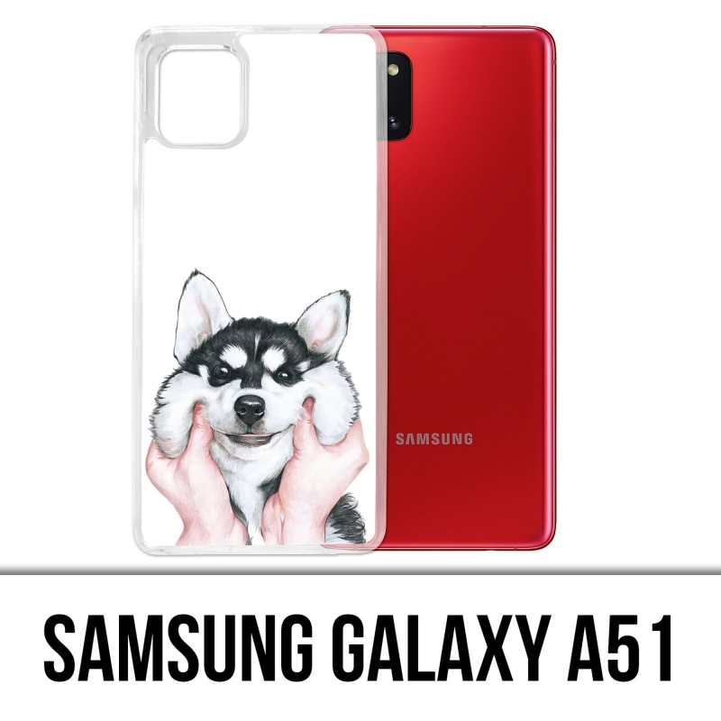 Coque Samsung Galaxy A51 - Chien Husky Joues