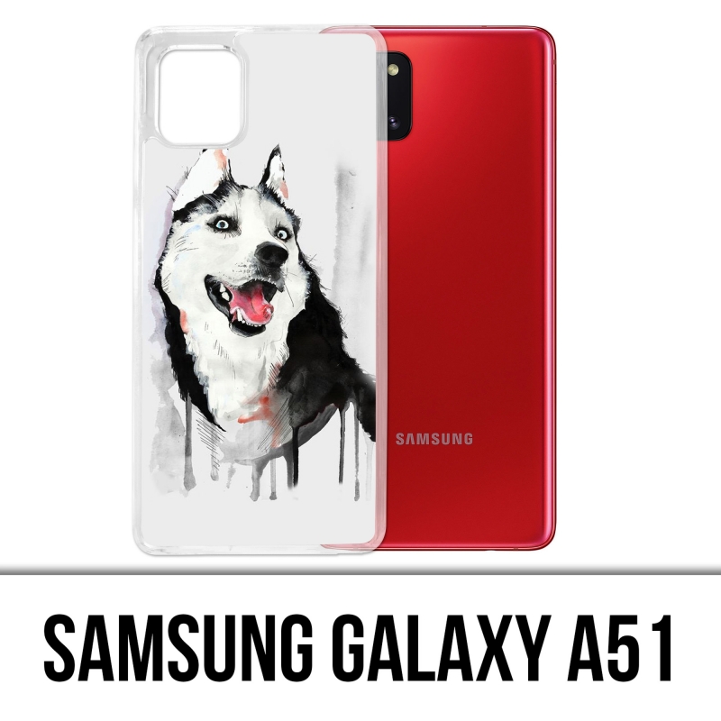 Funda Samsung Galaxy A51 - Perro Husky Splash