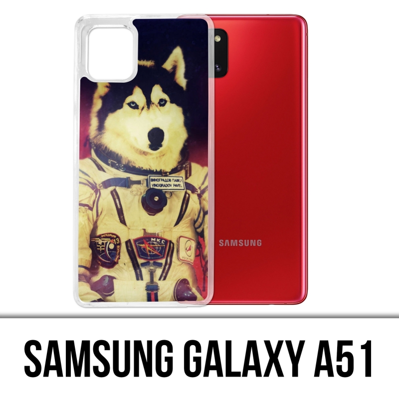 Coque Samsung Galaxy A51 - Chien Jusky Astronaute