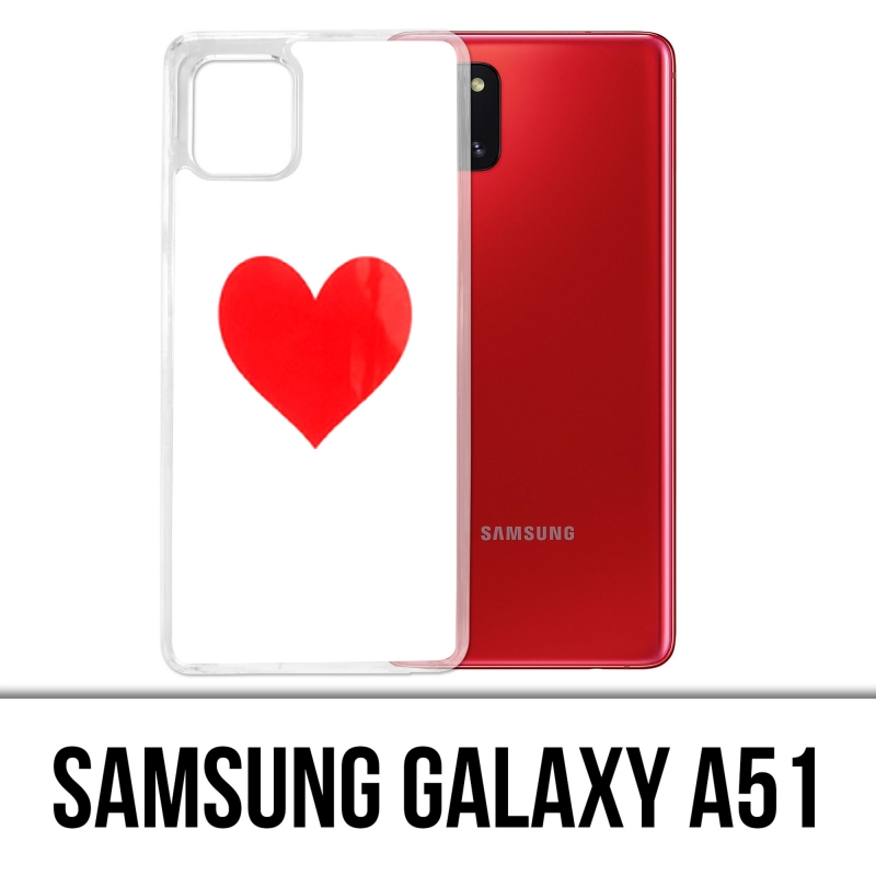 Coque Samsung Galaxy A51 - Coeur Rouge