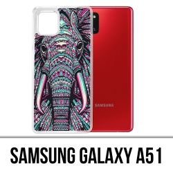 Coque Samsung Galaxy A51 - Éléphant Aztèque Coloré