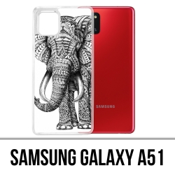 Funda Samsung Galaxy A51 - Elefante azteca en blanco y negro