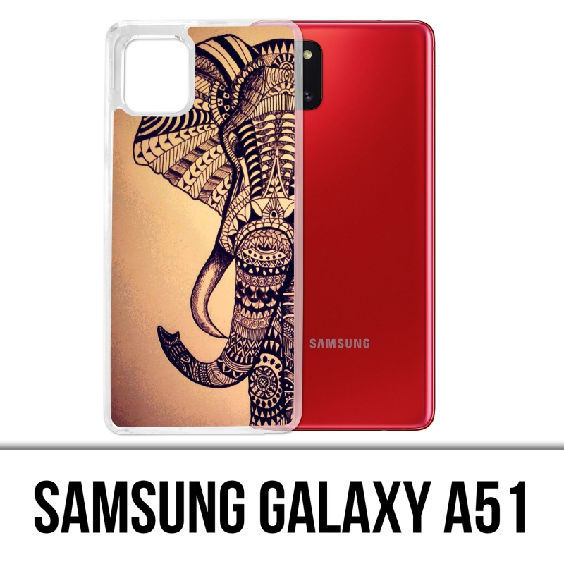 Coque Samsung Galaxy A51 - Éléphant Aztèque Vintage