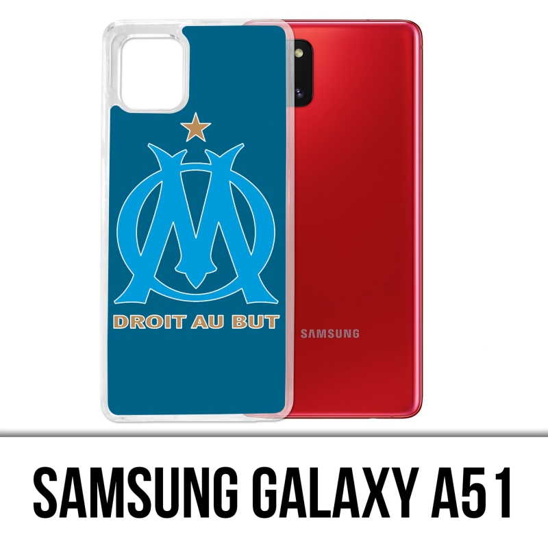 Funda Samsung Galaxy A51 - Logotipo Om Marseille con fondo azul grande