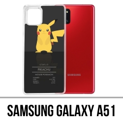 Funda Samsung Galaxy A51 - Tarjeta de identificación de Pokémon Pikachu