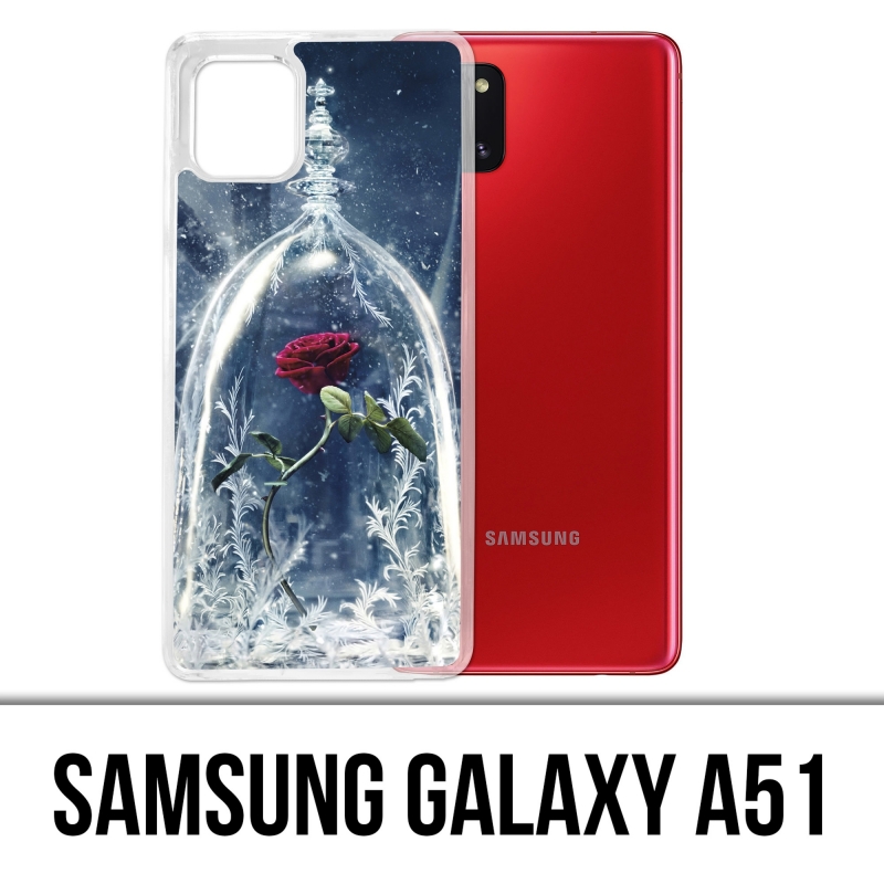 Funda Samsung Galaxy A51 - La bella y la bestia rosadas