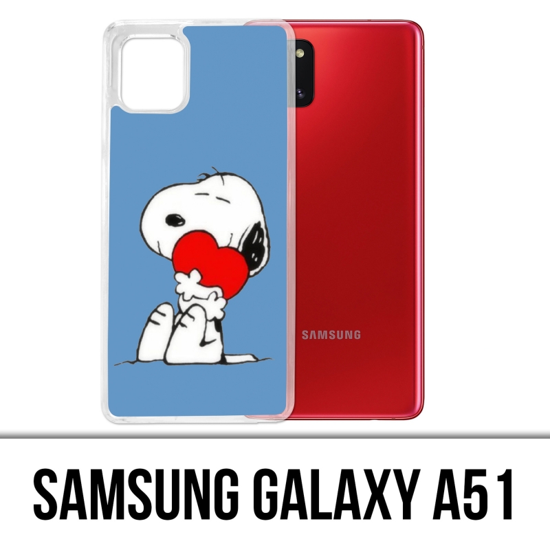 Coque Samsung Galaxy A51 - Snoopy Coeur
