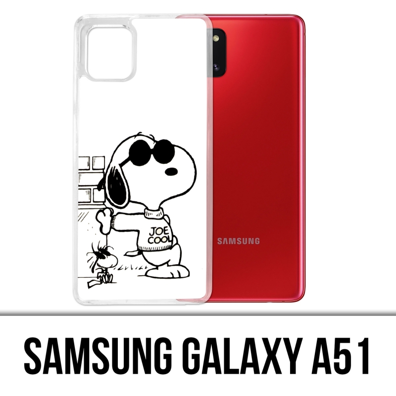 Coque Samsung Galaxy A51 - Snoopy Noir Blanc