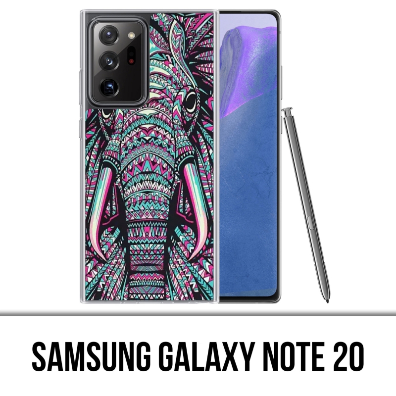 Coque Samsung Galaxy Note 20 - Éléphant Aztèque Coloré