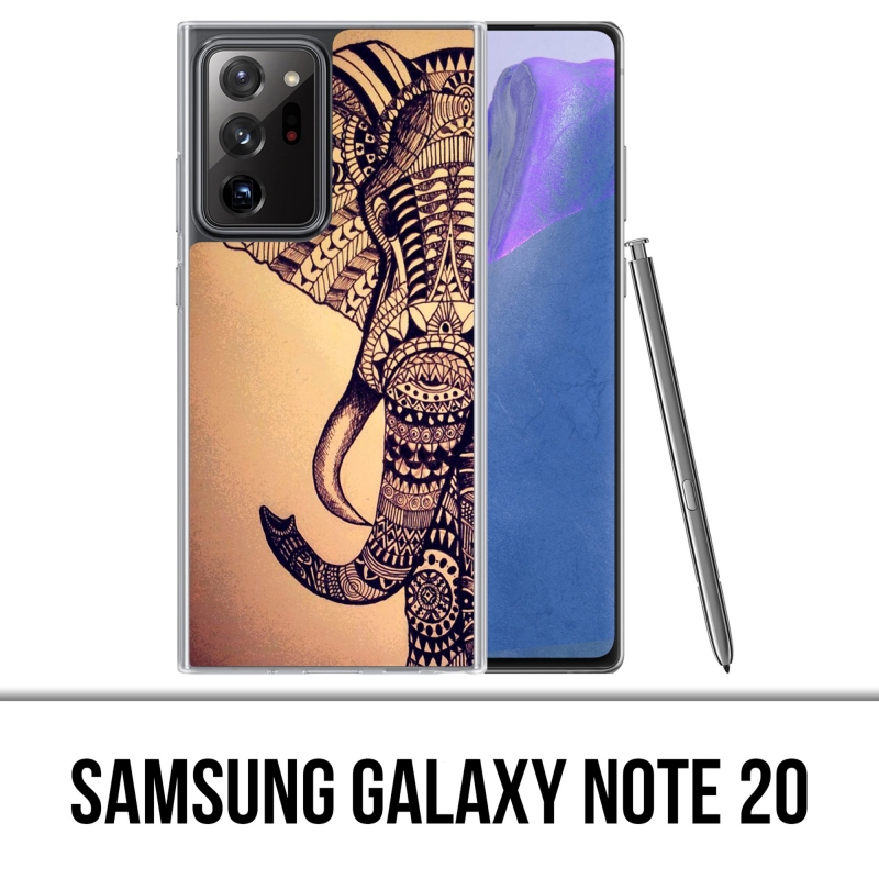 Coque Samsung Galaxy Note 20 - Éléphant Aztèque Vintage