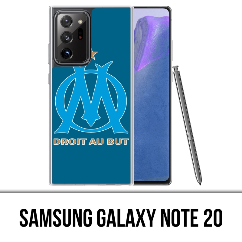 Coque Samsung Galaxy Note 20 - Logo Om Marseille Big Fond Bleu