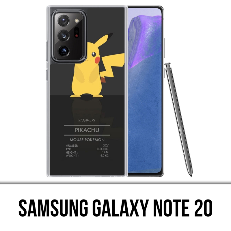 Funda Samsung Galaxy Note 20 - Tarjeta de identificación Pokémon Pikachu