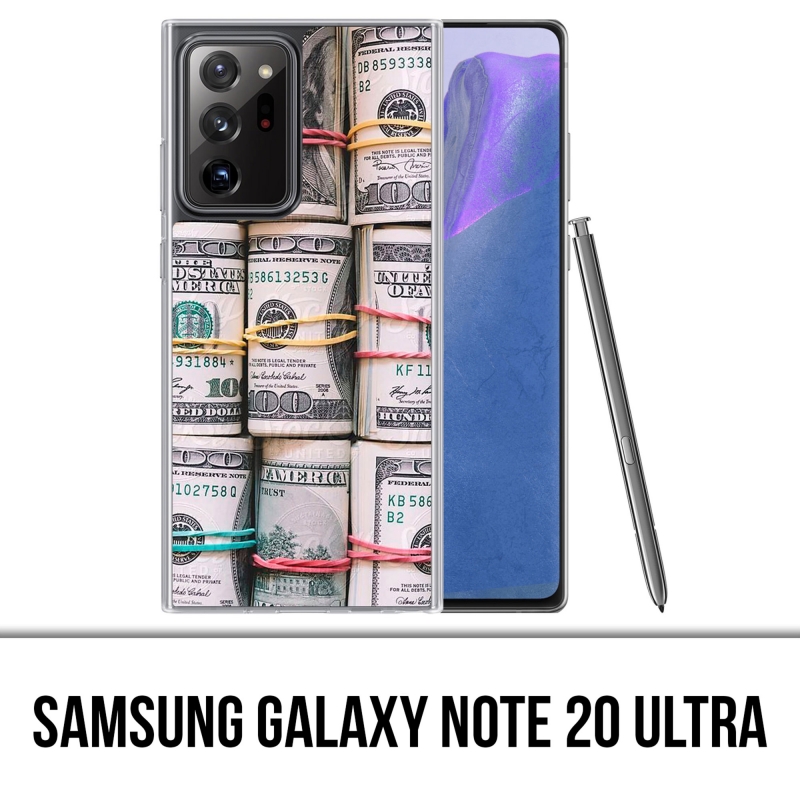 Custodia per Samsung Galaxy Note 20 Ultra - Banconote in dollari arrotolate