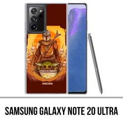 Custodia per Samsung Galaxy Note 20 Ultra - Star Wars Mandalorian Yoda Fanart