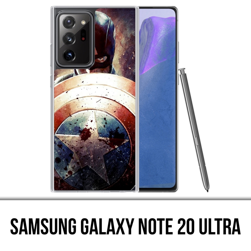 Custodia per Samsung Galaxy Note 20 Ultra - Captain America Grunge Avengers