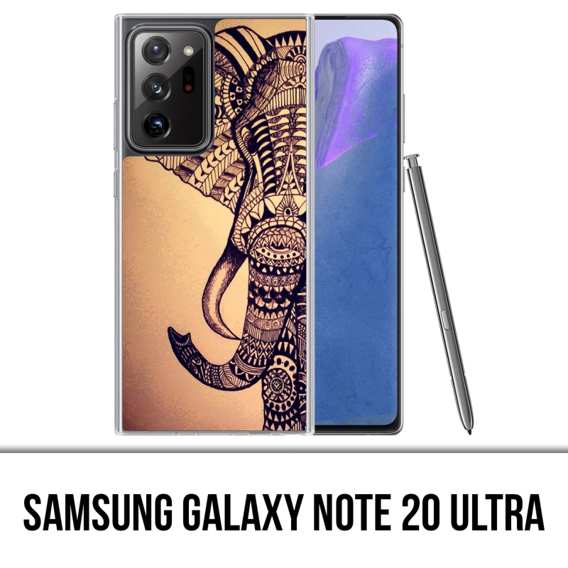 Coque Samsung Galaxy Note 20 Ultra - Éléphant Aztèque Vintage