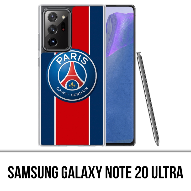 Coque Samsung Galaxy Note 20 Ultra - Logo Psg New Bande Rouge