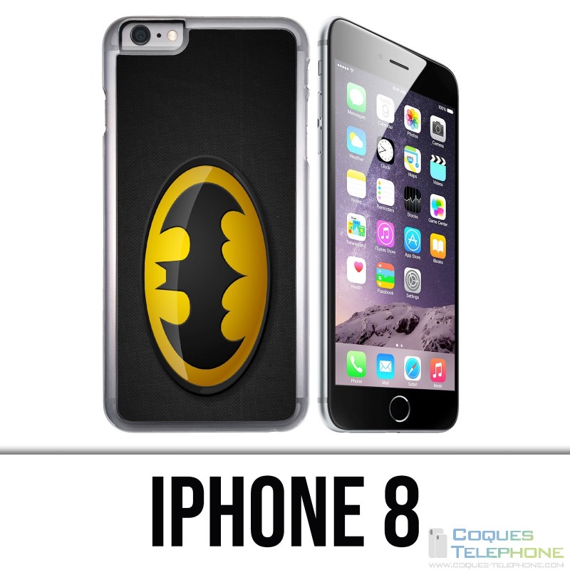 Coque iPhone 8 - Batman Logo Classic Jaune Noir