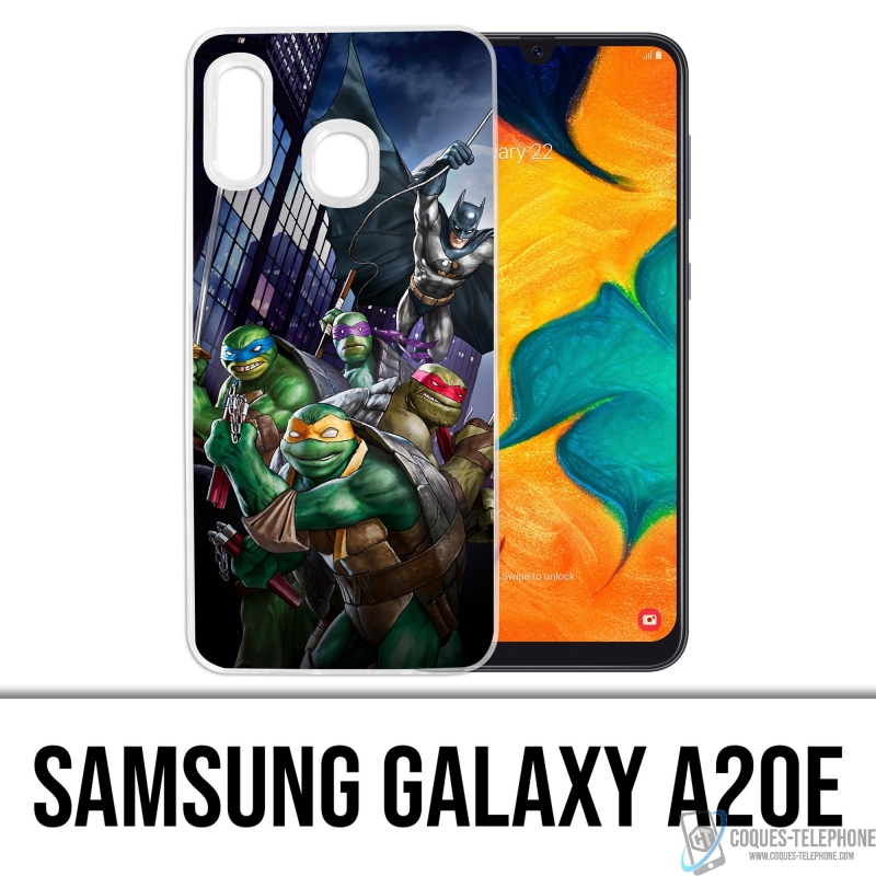 Custodia per Samsung Galaxy A20e - Batman Vs Teenage Mutant Ninja Turtles