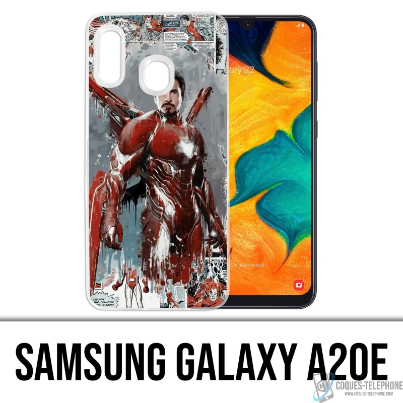 Coque Samsung Galaxy A20e - Iron Man Comics Splash