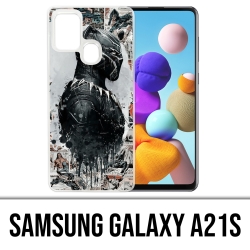 Custodia per Samsung Galaxy A21s - Black Panther Comics Splash