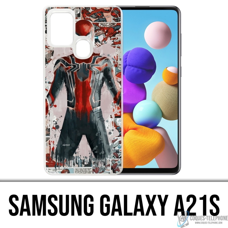 Funda Samsung Galaxy A21s - Spiderman Comics Splash