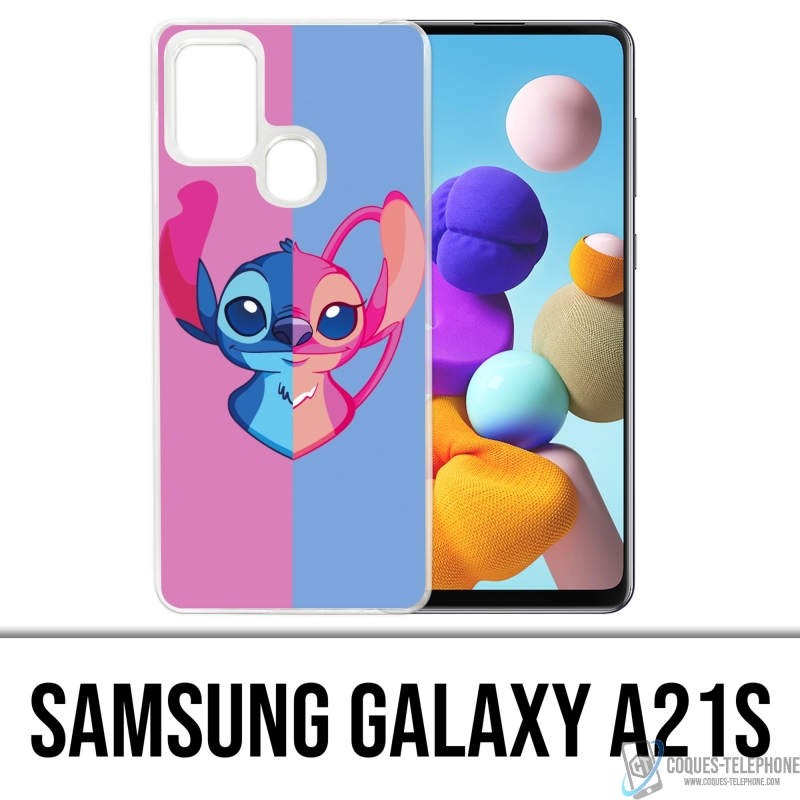 Custodia per Samsung Galaxy A21s - Stitch Angel Heart Split