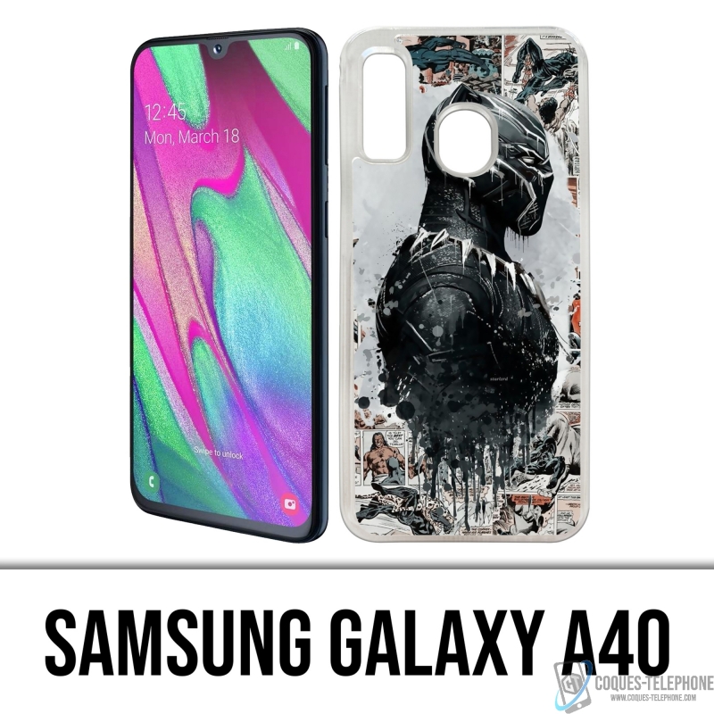 Custodia per Samsung Galaxy A40 - Black Panther Comics Splash