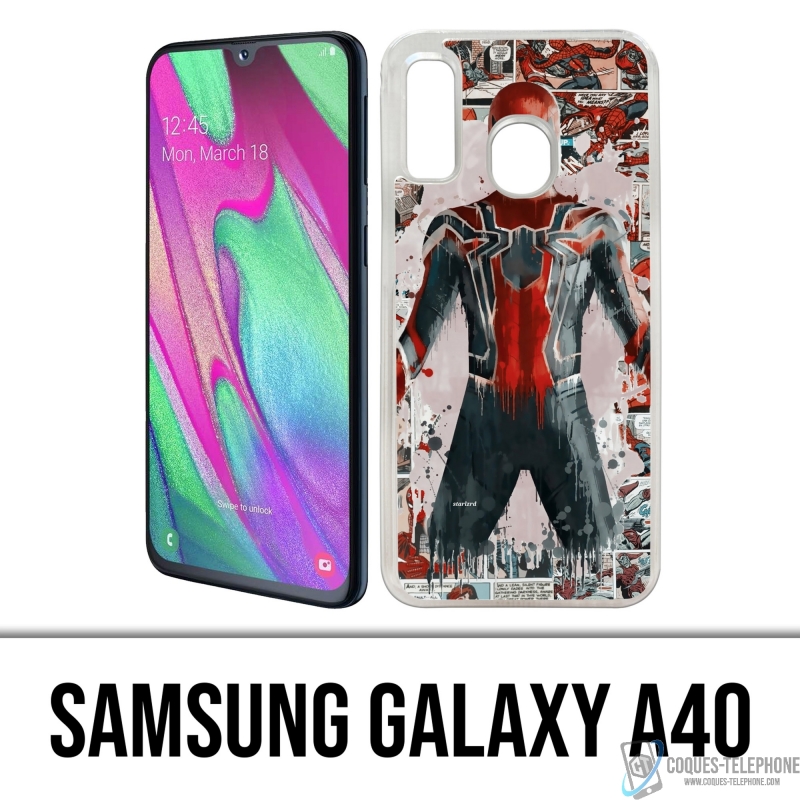 Coque Samsung Galaxy A40 - Spiderman Comics Splash