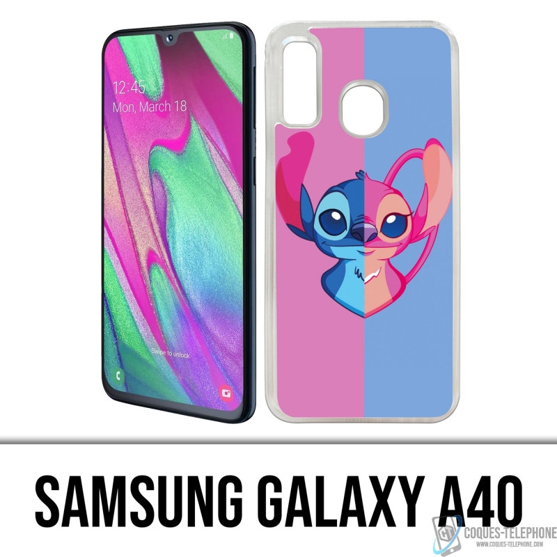 Coque Samsung Galaxy A40 - Stitch Angel Coeur Split