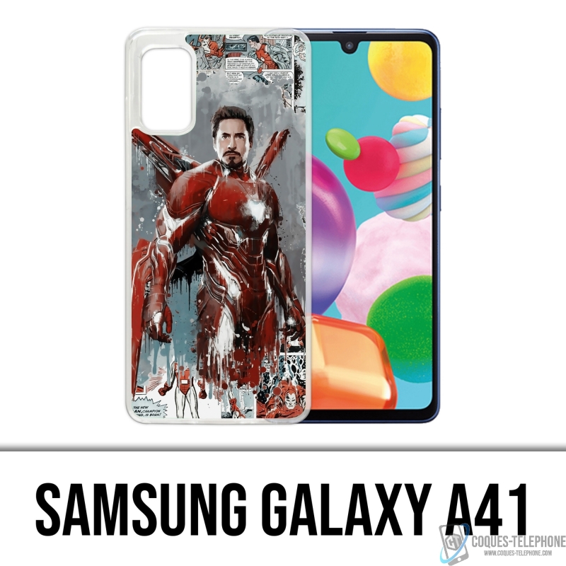 Funda Samsung Galaxy A41 - Iron Man Comics Splash
