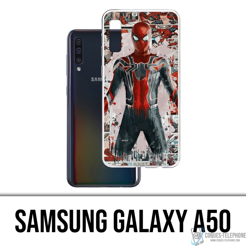 Coque Samsung Galaxy A50 - Spiderman Comics Splash