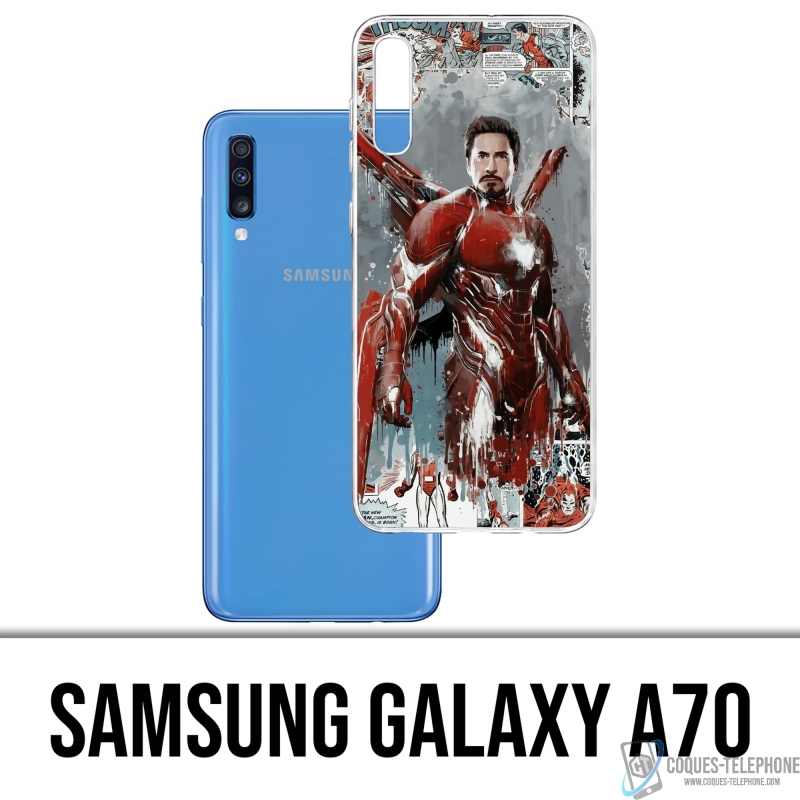 Coque Samsung Galaxy A70 - Iron Man Comics Splash