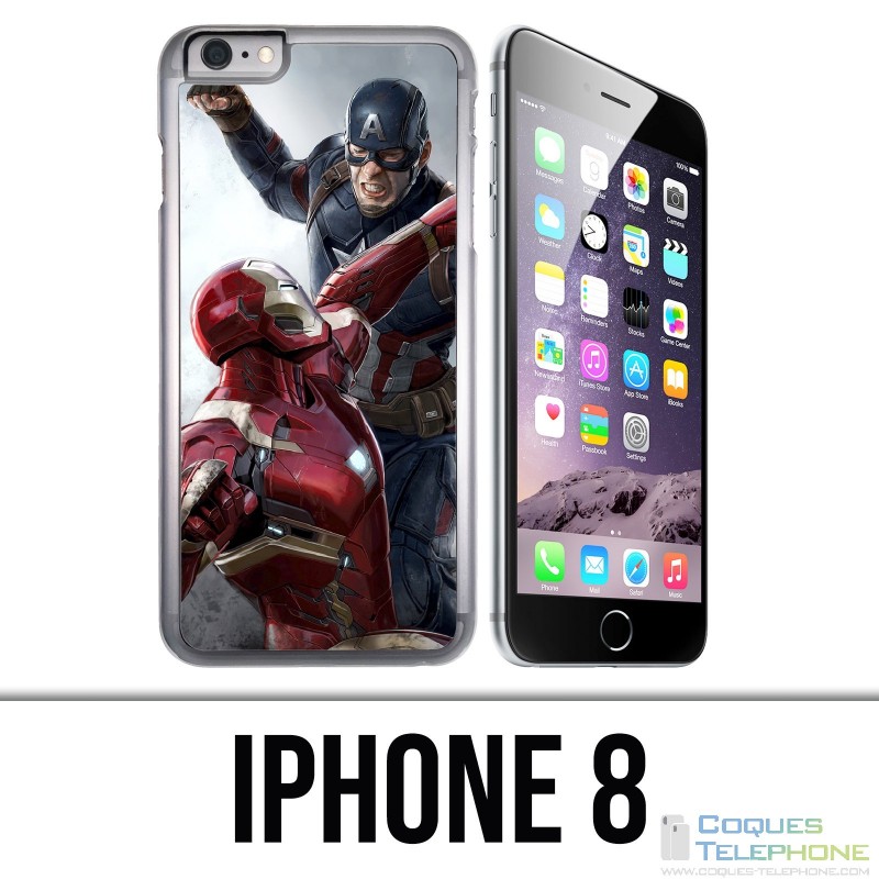 Captain America gegen Iron Man Avengers iPhone 8 Hülle