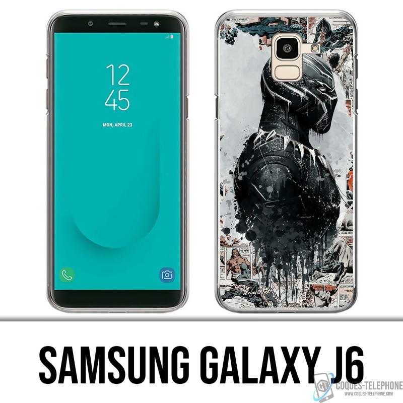 Coque Samsung Galaxy J6 - Black Panther Comics Splash