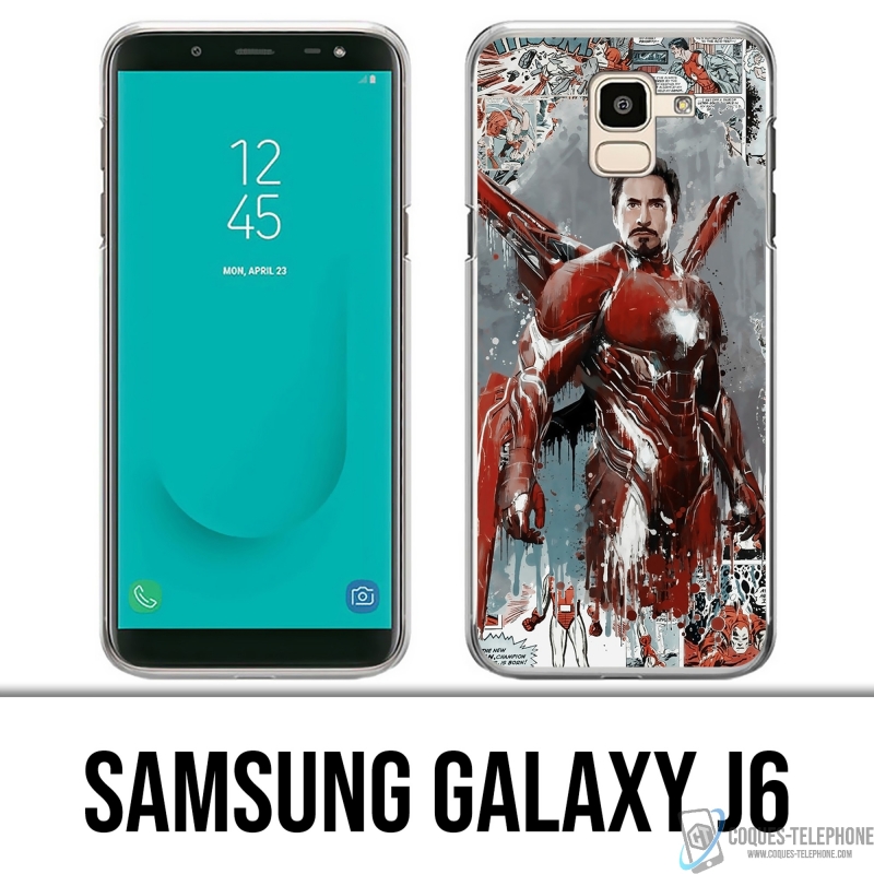 Custodia per Samsung Galaxy J6 - Iron Man Comics Splash