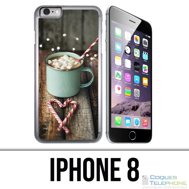 Coque iPhone 8 - Chocolat Chaud Marshmallow