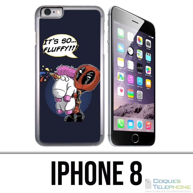 IPhone 8 Fall - Deadpool flaumiges Einhorn