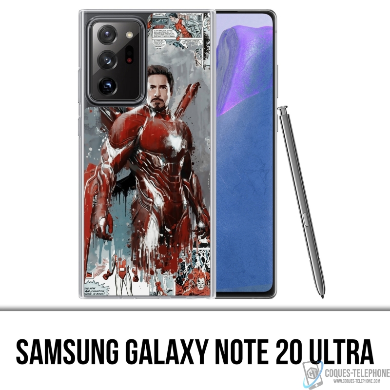 Custodia per Samsung Galaxy Note 20 Ultra - Iron Man Comics Splash