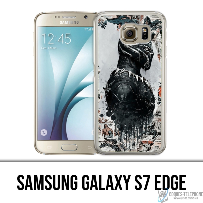 Custodia per Samsung Galaxy S7 edge - Black Panther Comics Splash