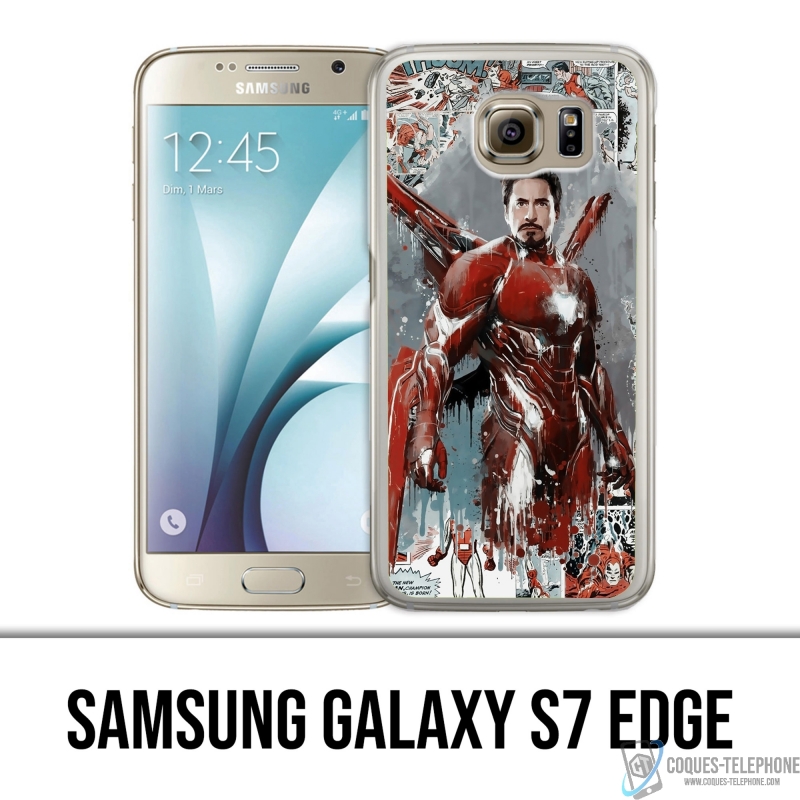 Coque Samsung Galaxy S7 edge - Iron Man Comics Splash