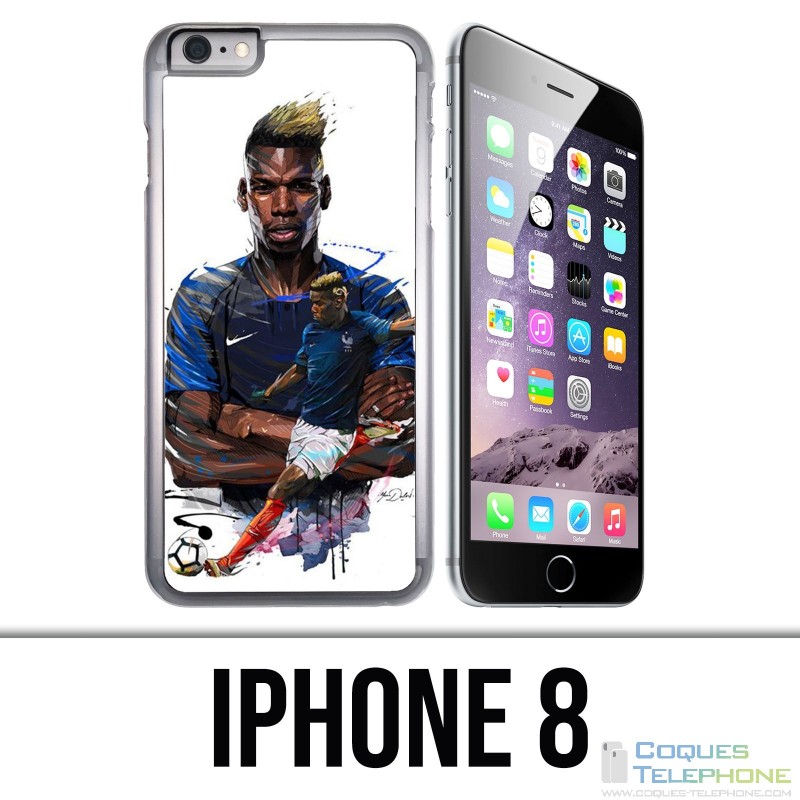 Custodia per iPhone 8 - Calcio France Pogba Drawing