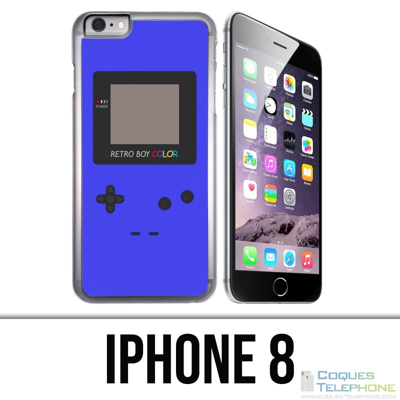 Coque iPhone 8 - Game Boy Color Bleu