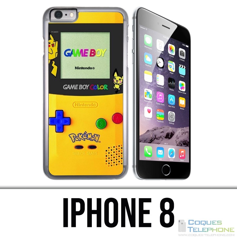 Coque iPhone 8 - Game Boy Color Pikachu Jaune Pokémon