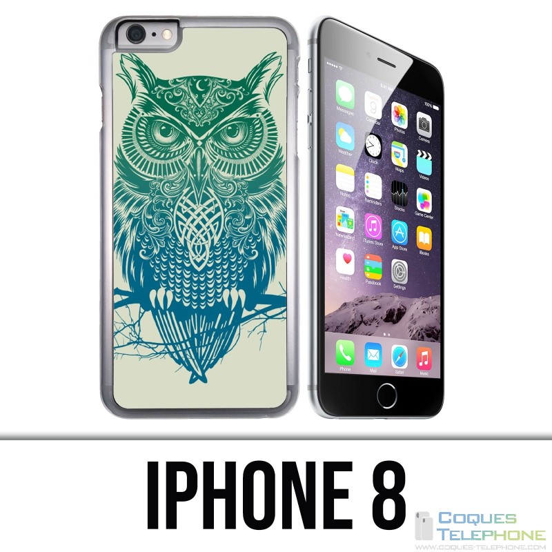 Coque iPhone 8 - Hibou Abstrait